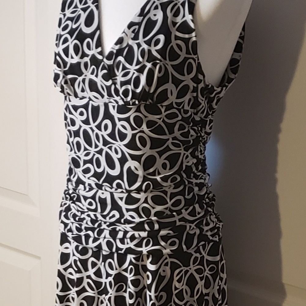 Ladies White & Black Dress
